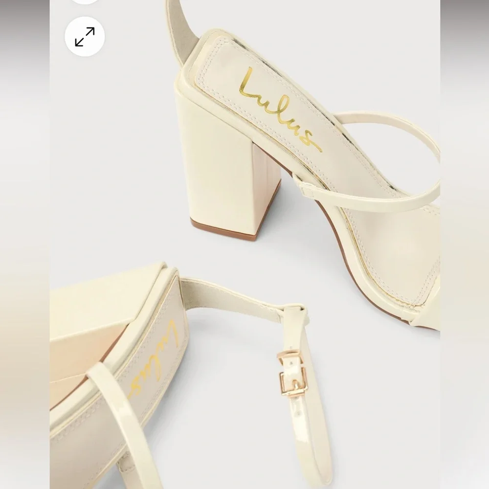 Lulus Mabie Bone Ankle Strap High Heel Sandals